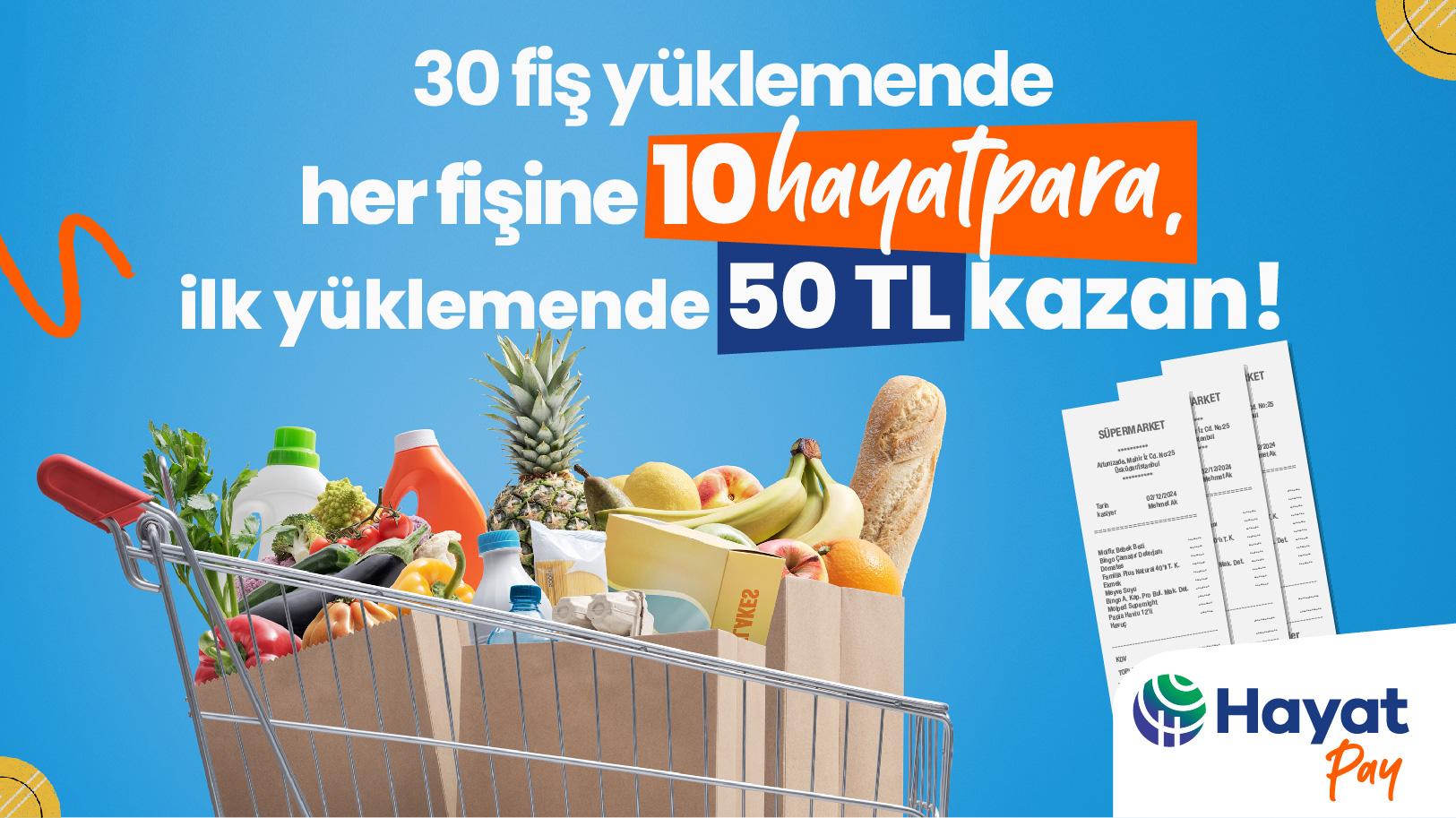 Her Fişine 10 Hayatpara, İlk Yüklemene 50 TL Kampanyası